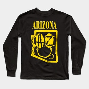 Arizona Grunge Smiling Face Black Background Long Sleeve T-Shirt